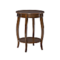 Powell Nora Round Side Table With Shelf, 24"H x 18"Dia., Hazelnut