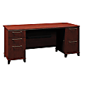 Bush Business Furniture Enterprise Office Desk With 2 Pedestals, 72"W, Harvest Cherry, Premium Installation