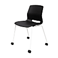 KFI Studios Imme Stack Chair With Caster Base, Black/White