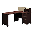 Bush Business Furniture Enterprise Corner Desk, 60"W x 47"D, Mocha Cherry, Premium Installation