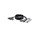 Belkin Dual DVI-D + USB A/B + Audio Combo Cable, 6' - 6 ft KVM Cable for KVM Switch, Server, Computer, Keyboard, Mouse - Black 1 thumbnail image