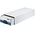 Bankers Box® Steel Plus™ Plastic Storage Drawer, 6 1/2" x 10 1/2" x 25 1/4", White/Blue