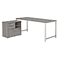 Bush Business Furniture 400 Series 72"W x 30"D Table Desk With Storage, Platinum Gray, Standard Delivery