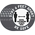 Tabbies BeSafe Removable Floor Decals, STAY 6 FEET APART, 12" x 12", Set Of 6 Decals 1 thumbnail image