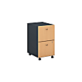 Bush Business Furniture Office Advantage 20-1/6"D Vertical 2-Drawer Mobile File Cabinet, Beech/Slate, Premium Installation