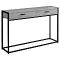 Monarch Specialties Accent Table With 2 Drawers, Rectangular, Gray/Black