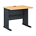 Bush Business Furniture Office Advantage Desk 36"W, Beech/Slate, Premium Installation