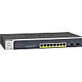 Netgear ProSAFE 8-Port PoE+ Gigabit Smart Managed Switch with 2 SFP Ports (GS510TLP) - 8 Ports - Manageable - Gigabit Ethernet - 1000Base-X - 3 Layer Supported - Modular - 2 SFP Slots - Power Supply - 101 W Power Consumption