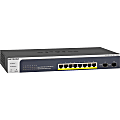 Netgear ProSAFE 8-Port PoE+ Gigabit Smart Managed Switch with 2 SFP Ports (GS510TLP) - 8 Ports - Manageable - Gigabit Ethernet - 1000Base-X - 3 Layer Supported - Modular - 2 SFP Slots - Power Supply - 101 W Power Consumption 1 thumbnail image