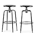 Glamour Home Ayala Chrome Counter Height Stools, Silver, Set Of 2 Stools