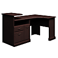 BBF Syndicate L-Shaped Wood Computer Desk, 36 7/8"H x 62 7/8"W x 39 1/8"D, Mocha Cherry