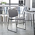 Flash Furniture HERCULES Plastic Ultra-Compact Stack Chair, Gray/Black, Ergonomic, Heavy-Duty 880 lb Capacity, Space-Saving Design 1 thumbnail image