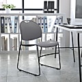 Flash Furniture HERCULES Plastic Ultra-Compact Stack Chair, Gray/Black