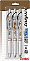 Pentel® EnerGel™ Inspire Retractable Liquid Gel Pens, Medium Point, 0.7 mm, Peace/Trust/Smile, Black Ink, Pack Of 3 Pens