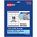 Avery® Print-To-The-Edge TrueBlock® Labels With Sure Feed®, 94227-TWMP50, Rectangle, 1-1/4" x 2-3/8", Matte White, Pack Of 900 1 thumbnail image