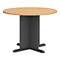 Bush Business Furniture 42"W Round Conference Table, Beech/Graphite Gray, Premium Installation