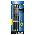 Pilot® FriXion® Clicker Erasable Gel Pens, Fine Point, 0.7 mm, Black Barrels, Black Ink, Pack Of 3