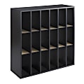 Safco® Wood Mail Sorter, 18 Compartments, 32 3/4"H x 33 3/4"W x 12"D, Black