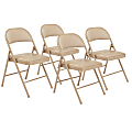 National Public Seating Commercialine Folding Chairs, Beige, Set Of 4 Chairs