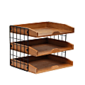 Elegant Designs Home Office 3-Shelf Desk Organizer Mail Letter Tray, 10-1/2”H x 10-1/2”W x 12-1/2”D, Natural 1 thumbnail image
