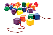 Carson-Dellosa Publishing Thinking Kids'® Math Jumbo Lacing Beads, Grades Pre K- 5, 48 Beads, 6 Laces, Assorted Colors