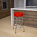 Flash Furniture Double-Ring Barstool, Red/Gray