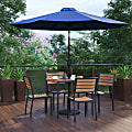 Flash Furniture Lark 7-Piece All-Weather Patio Set, 29-1/2”H x 35-1/4”W x 35-1/4”D, Navy