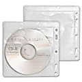 Compucessory Double-Pocket Punched CD/DVD Sleeves - 2 x CD/DVD Capacity - Ring Binder - White, Clear - 100 / Pack 1 thumbnail image