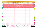 Day Designer Monthly Desk Pad, 22" x 17", Peyton White, January To December 2020, 103631