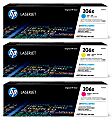 HP 206X Cyan; Magenta; Yellow High Yield Toner Cartridges Combo, Pack Of 3, W2111X,W2112X,W2113X 1 thumbnail image
