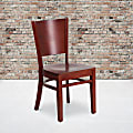 Flash Furniture Solid Back Wood Restaurant Chair, Mahogany Seat/ Mahogany Frame