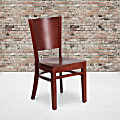 Flash Furniture Solid Back Wood Restaurant Chair, Mahogany Seat/ Mahogany Frame 1 thumbnail image