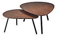 Adesso® Hendrix Nesting Tables, Oval, Walnut Oak/Black, Set Of 2 Tables