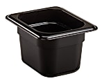Cambro Camwear GN 1/8 Size 4" Food Pans, 4”H x 4-1/4”W x 6-5/16”D, Black, Set Of 6 Pans 1 thumbnail image
