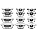 NutriChef Stackable Borosilicate Glass Food Storage Containers Set, 8”H x 16-1/4”W x 12”D, Clear, Set Of 24 Pieces 1 thumbnail image
