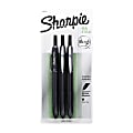 Sharpie® Retractable Pens, Medium Point, 1.0 mm, Black Barrel, Black Ink, Pack Of 3