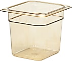 Cambro H-Pan High-Heat GN 1/6 Food Pans, 6"H x 6-3/8"W x 6-15/16"D, Amber, Pack Of 6 Pans 1 thumbnail image