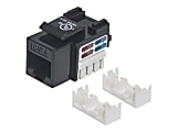 Intellinet Keystone Jack, Cat6, UTP, Punch-down, Black - Modular insert - CAT 6 - UTP - RJ-45 - black