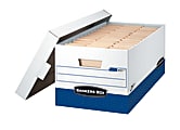 Bankers Box® Presto™ Storage Boxes, Letter, 24" x 12" x 10", 60% Recycled, White/Blue, Pack Of 4 1 thumbnail image