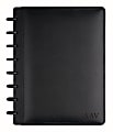 TUL® Customizable Discbound Notebook With Leather Cover, Junior Size, Narrow Ruled, 60 Sheets, Black
