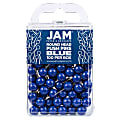 JAM Paper® Colorful Push Pins, 1/2", Blue, Pack Of 100 Push Pins