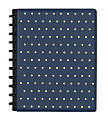 TUL® Discbound Notebook, Letter Size, Narrow Ruled, 60 Sheets, Navy Blue/Gold