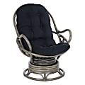 Office Star Tahiti Rattan Swivel Rocker Accent Chair, Black/Gray 1 thumbnail image