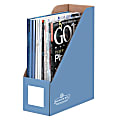Bankers Box® 60% Recycled Decorative Magazine Files, 12"H x 4 1/4"W x 9 5/8"D, Cornflower Blue, Pack Of 6