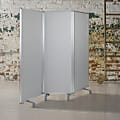 Flash Furniture Double-Sided Mobile Magnetic Whiteboard/Cloth Partition With Lockable Casters, White/Gray 1 thumbnail image