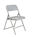National Public Seating® 800 Series Premium Lightweight Plastic Folding Chairs, Gray, Pack Of 40 Chairs