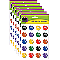 Teacher Created Resources Stickers Valu-Paks, Colorful Paw Print, 260 Stickers Per Pack, Set Of 6 Packs