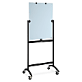 Lorell® Revolving Glass Non-Magnetic Dry-Erase Whiteboard Easel, 27 5/8" x 39 5/16", Metal Frame With Black Finish