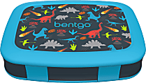 Bentgo Kids Prints 5-Compartment Lunch Box, 2"H x 6-1/2"W x 8-1/2"D, Dinosaur