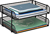 Mind Reader Stackable Desktop Organizer Paper Tray, 7-1/4”H x 10”W x 13-1/2”D, Black, Set Of 2 Trays 1 thumbnail image